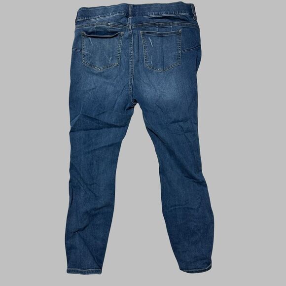 Torrid Womens Bombshell Skinny Jeans Size 18 SHORT Blue Distressed Medium Wash‎ - Picture 7 of 11